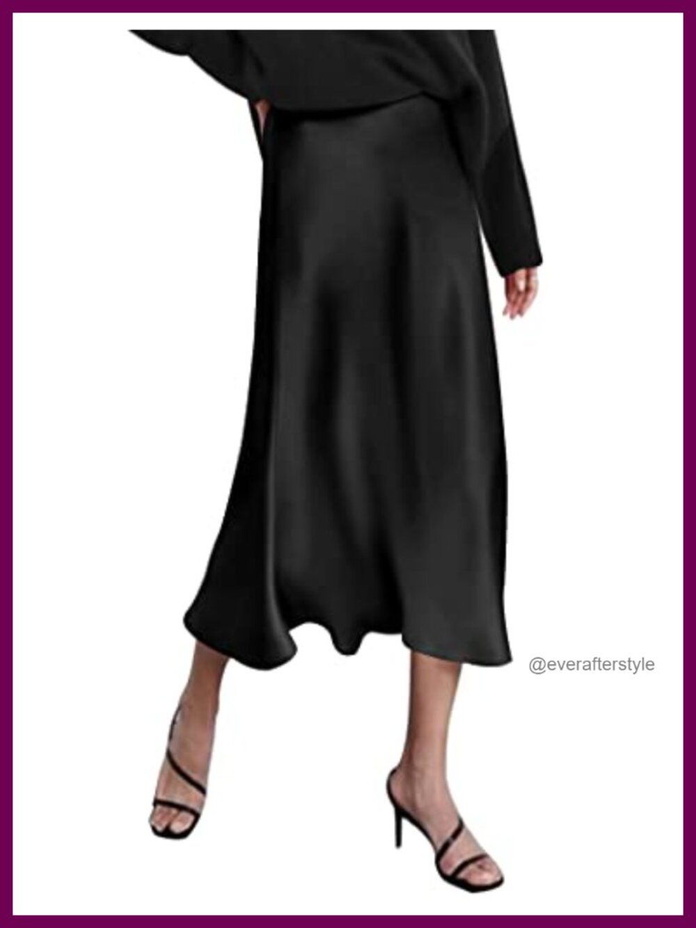 Satin High Waist Midi Maxi Skirt Elegant Slim Fit Party Skirt